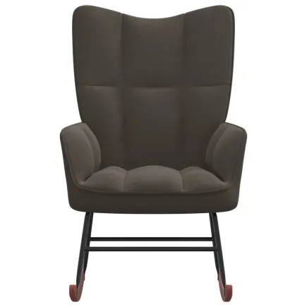 Chaise à bascule Gris foncé Velours 2