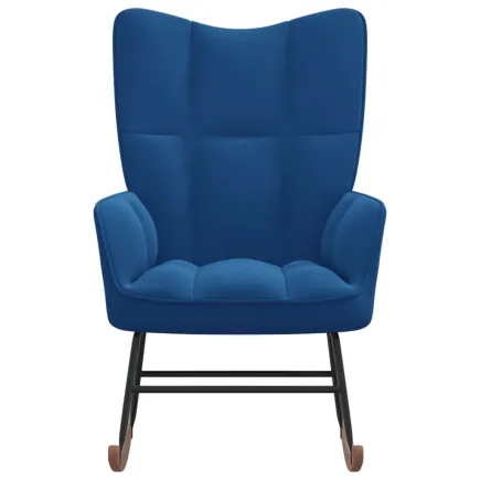 Chaise à bascule Bleu Velours 2