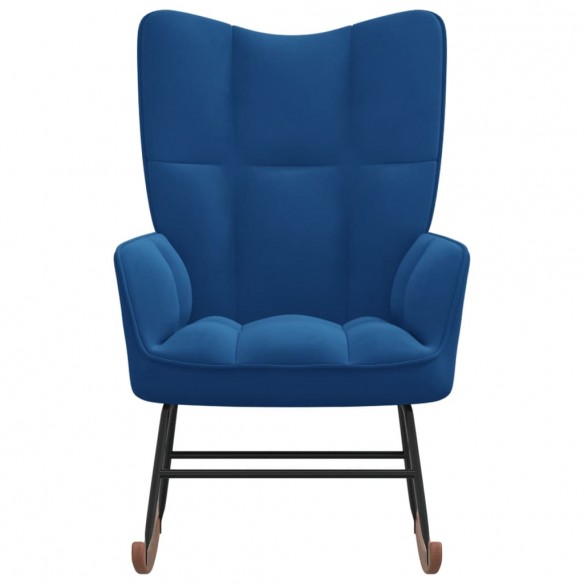 Chaise à bascule Bleu Velours Chaise à bascule Bleu Velours