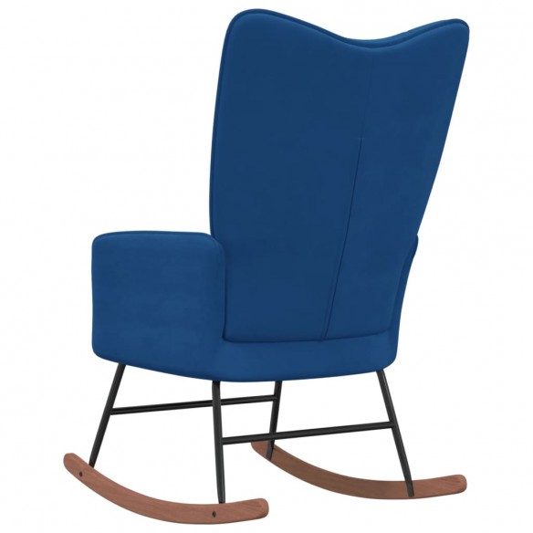 Chaise à bascule Bleu Velours Chaise à bascule Bleu Velours