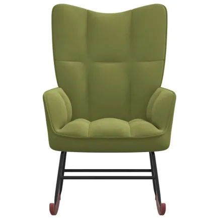 Chaise à bascule Vert clair Velours 2