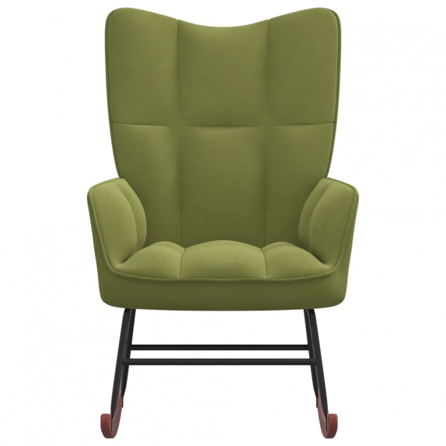 Chaise à bascule Vert clair Velours