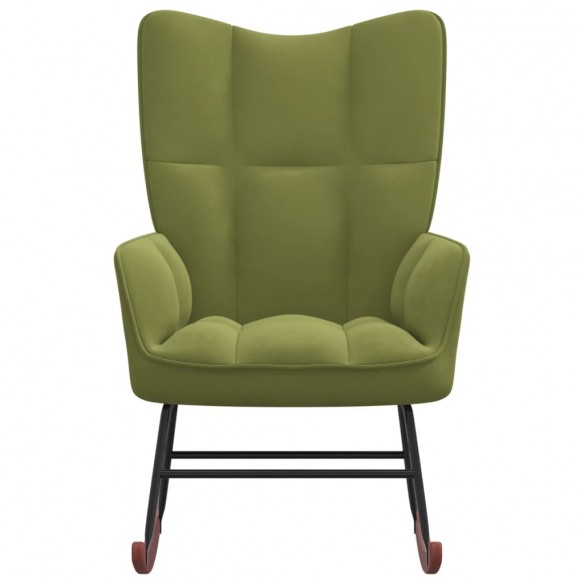 Chaise à bascule Vert clair Velours Chaise à bascule Vert clair Velours