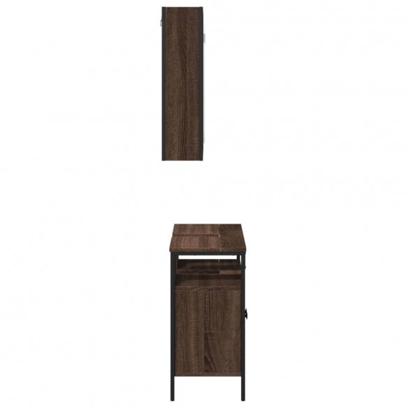 Ensemble de meubles de salle de bain 2 pcs Chêne marron