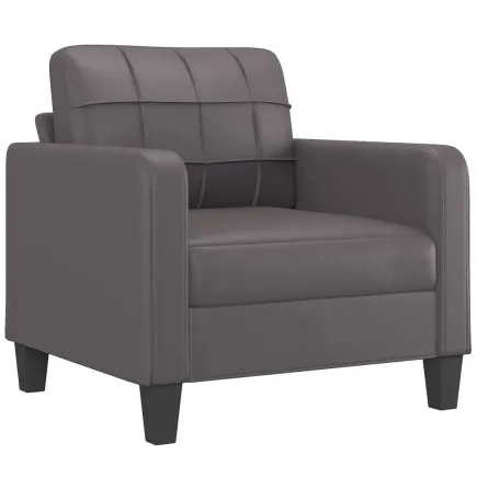 Fauteuil Gris 60 cm Similicuir 2