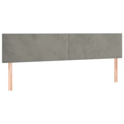 Têtes de lit 2 pcs Gris clair 80x5x78/88 cm Velours 2