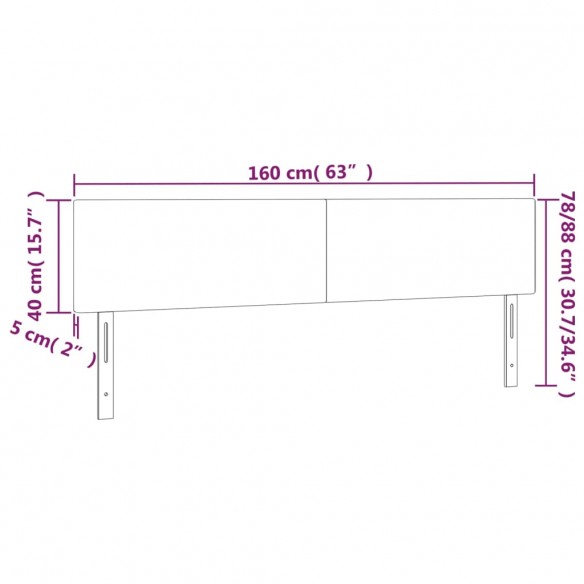 Têtes de lit 2 pcs Gris clair 80x5x78/88 cm Velours Têtes de lit 2 pcs Gris clair 80x5x78/88 cm Velours
