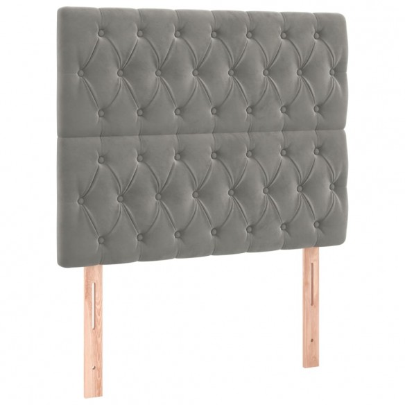 Têtes de lit 2 pcs Gris clair 90x7x78/88 cm Velours Têtes de lit 2 pcs Gris clair 90x7x78/88 cm Velours