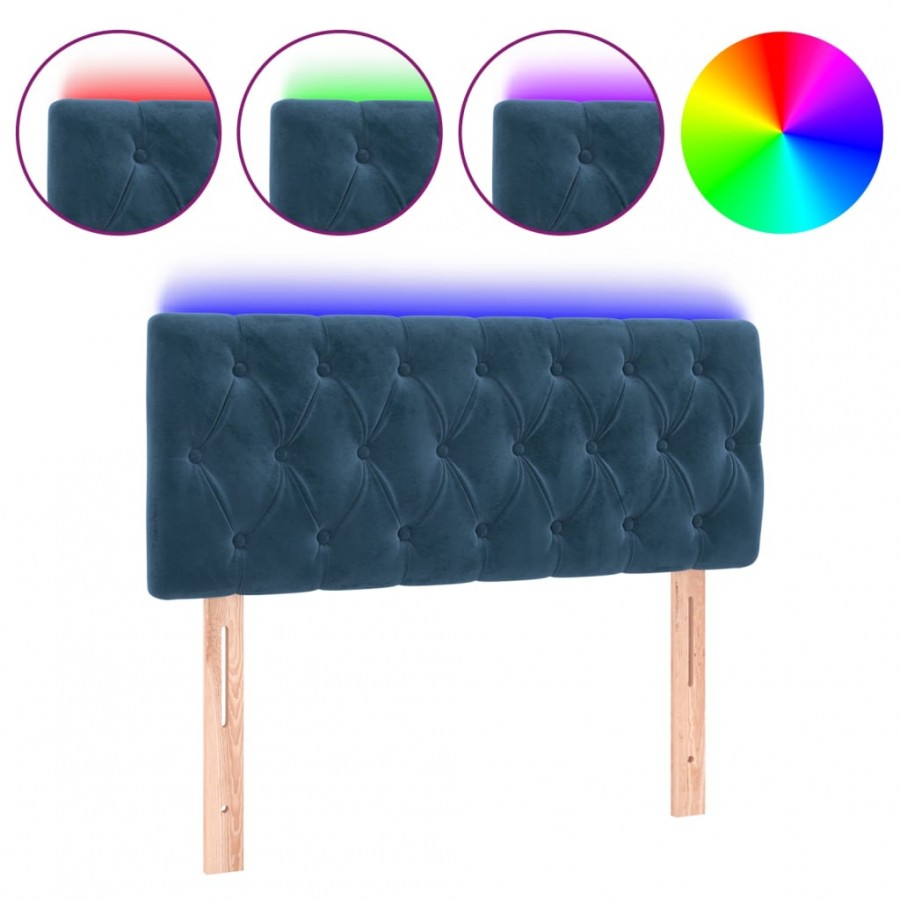 Tête de lit à LED Bleu foncé 90x7x78/88 cm Velours