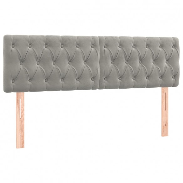 Têtes de lit 2 pcs Gris clair 80x7x78/88 cm Velours Têtes de lit 2 pcs Gris clair 80x7x78/88 cm Velours