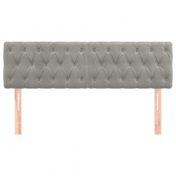 Têtes de lit 2 pcs Gris clair 80x7x78/88 cm Velours Têtes de lit 2 pcs Gris clair 80x7x78/88 cm Velours
