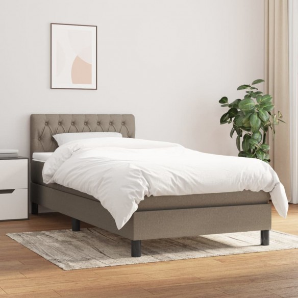 Lit avec matelas Taupe 90x190 cm Tissu