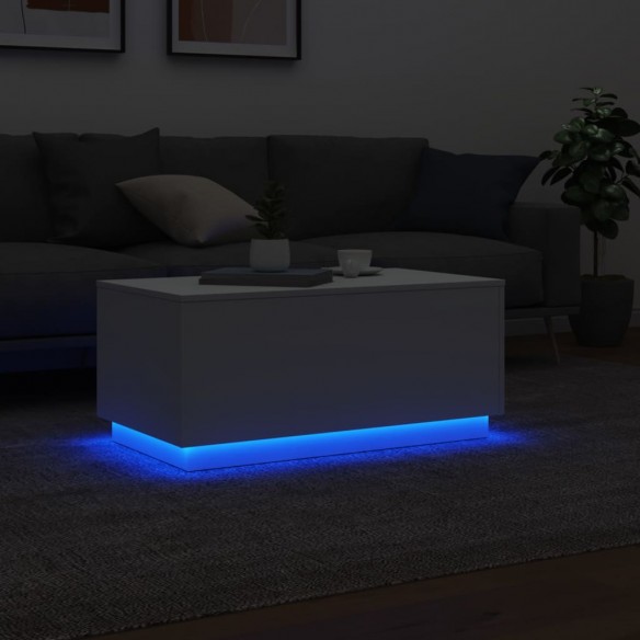 Table basse avec lumières LED blanc 90x50x40 cm Table basse avec lumières LED blanc 90x50x40 cm