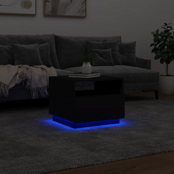 Table basse avec lumières LED noir 50x49x40 cm Table basse avec lumières LED noir 50x49x40 cm