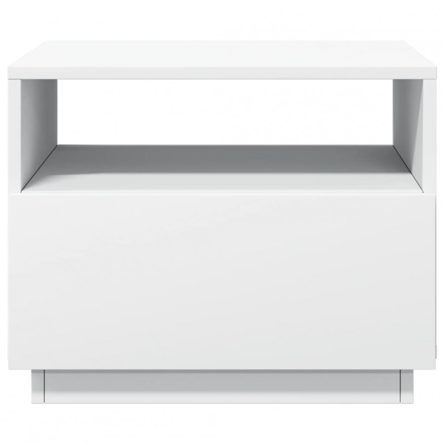 Table basse avec lumières LED blanc 50x49x40 cm
