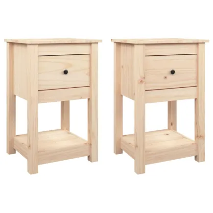 Tables de chevet 2 pcs 40x35x61,5 cm Bois de pin massif 2
