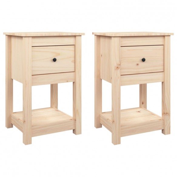Tables de chevet 2 pcs 40x35x61,5 cm Bois de pin massif Tables de chevet 2 pcs 40x35x61,5 cm Bois de pin massif