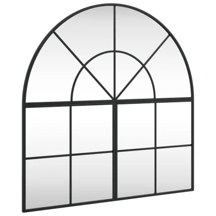Miroir mural noir 80x80 cm arche fer 2