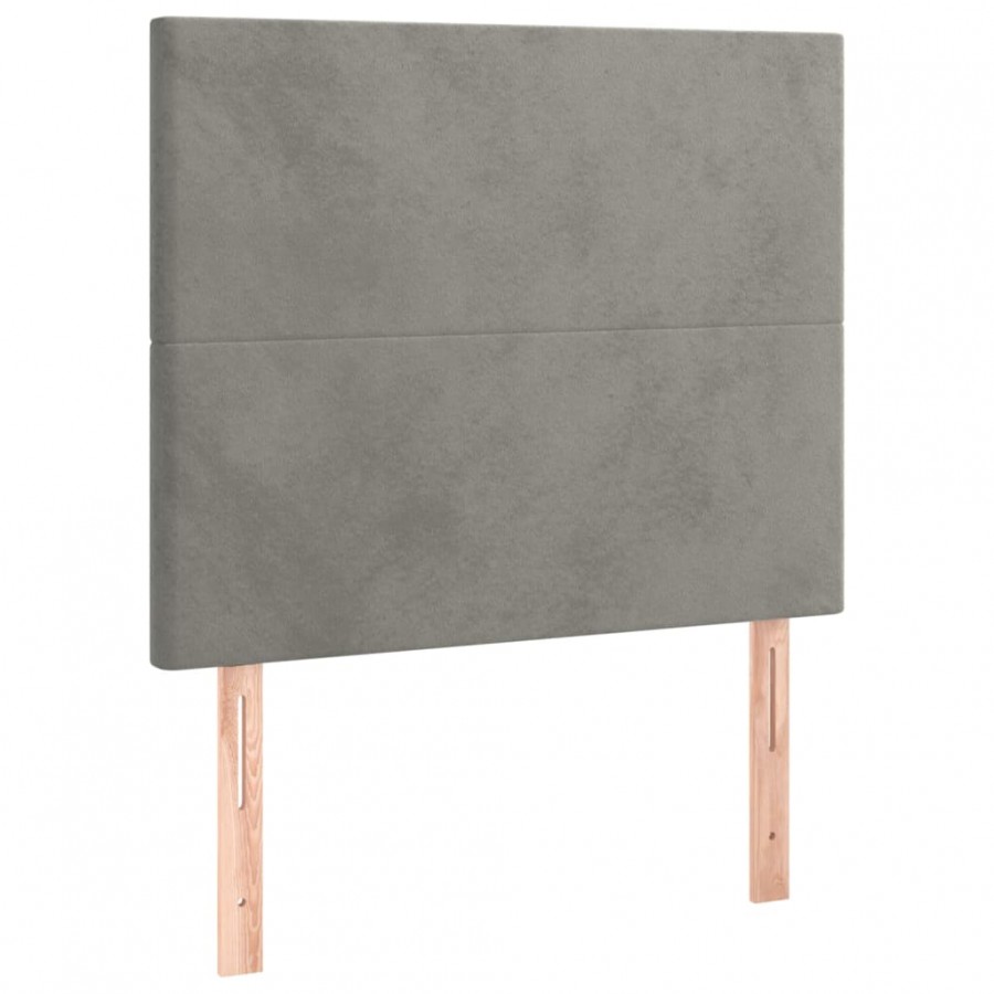 Têtes de lit 2 pcs Gris clair 90x5x78/88 cm Velours