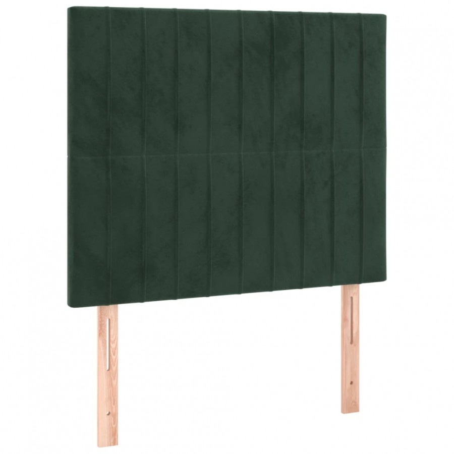 Têtes de lit 2 pcs Vert foncé 80x5x78/88 cm Velours