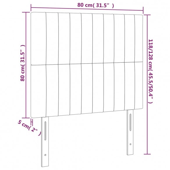 Têtes de lit 2 pcs Vert foncé 80x5x78/88 cm Velours