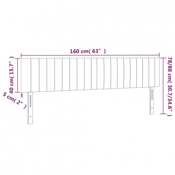 Têtes de lit 2 pcs Vert foncé 80x5x78/88 cm Velours
