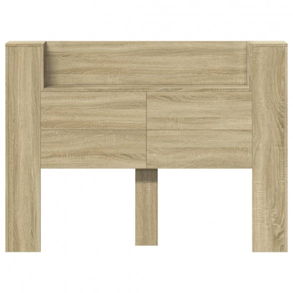 Armoire tête de lit avec LED chêne sonoma 140x16,5x103,5 cm