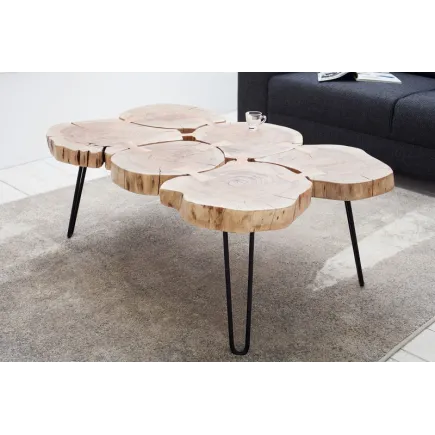 Table basse design industriel 115 cm 2