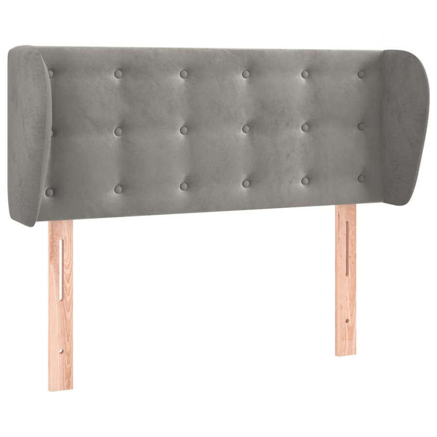 Tête de lit avec oreilles Gris clair 93x23x78/88 cm Velours