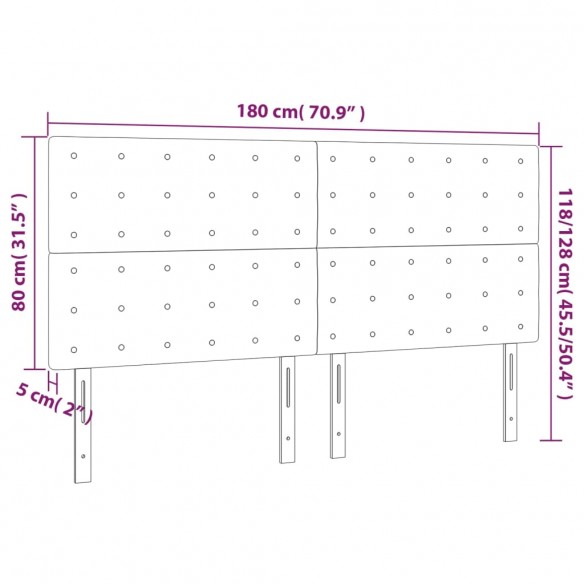 Têtes de lit 4 pcs Bleu foncé 90x5x78/88 cm Velours