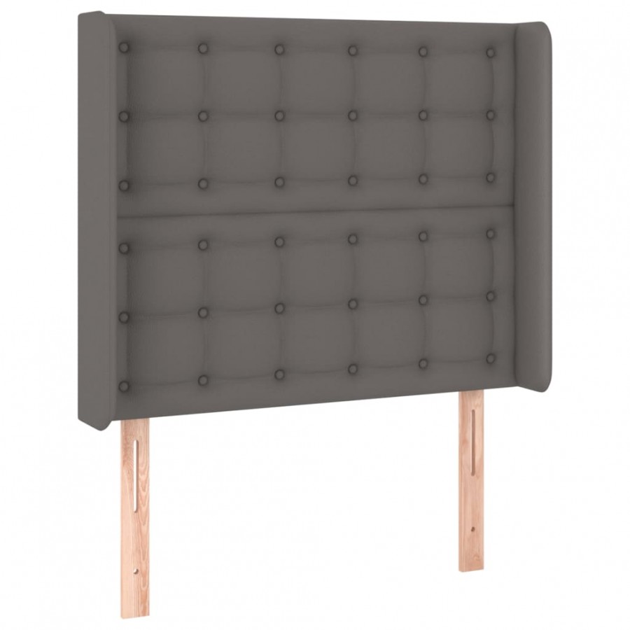 Tête de lit avec oreilles Gris 103x16x118/128 cm Similicuir