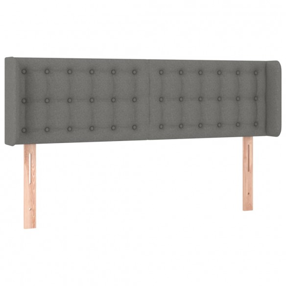 Tête de lit à LED Gris foncé 147x16x78/88 cm Tissu