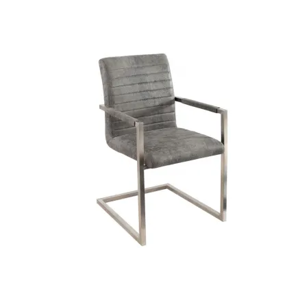 Lot 4 chaises contemporaines coloris gris antique en microfibre 2