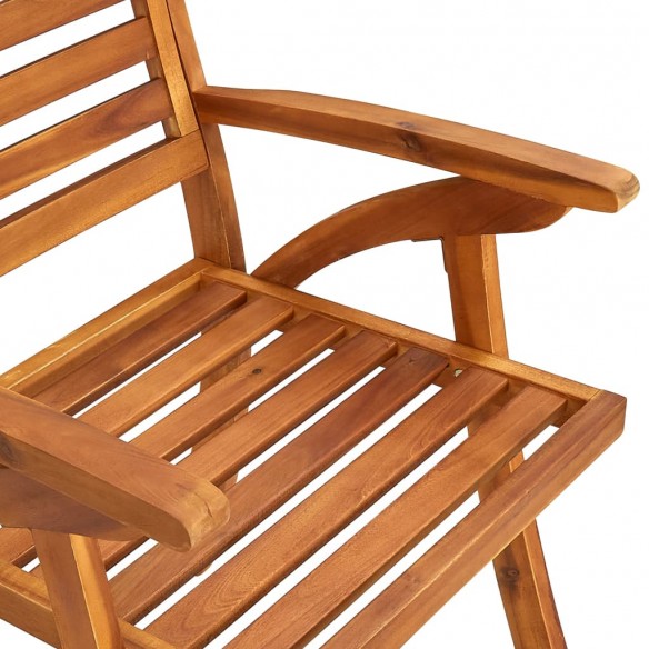 Chaises de jardin avec coussins 4 pcs Bois de teck solide