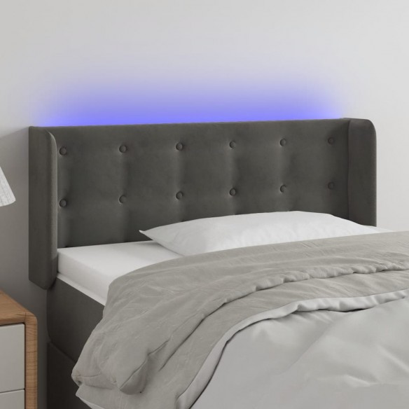 Tête de lit à LED Gris foncé 103x16x78/88 cm Velours