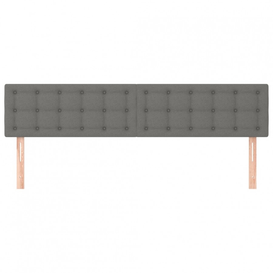Têtes de lit 2 pcs Gris foncé 100x5x78/88 cm Tissu