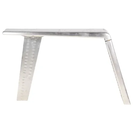 Bureau style avion Argenté 112x50x76 cm Métal 2