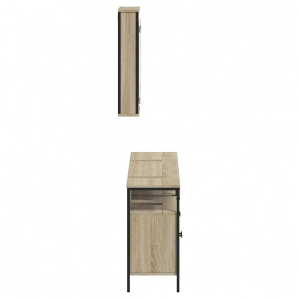 Ensemble de meubles de salle de bain 3 pcs chêne sonoma