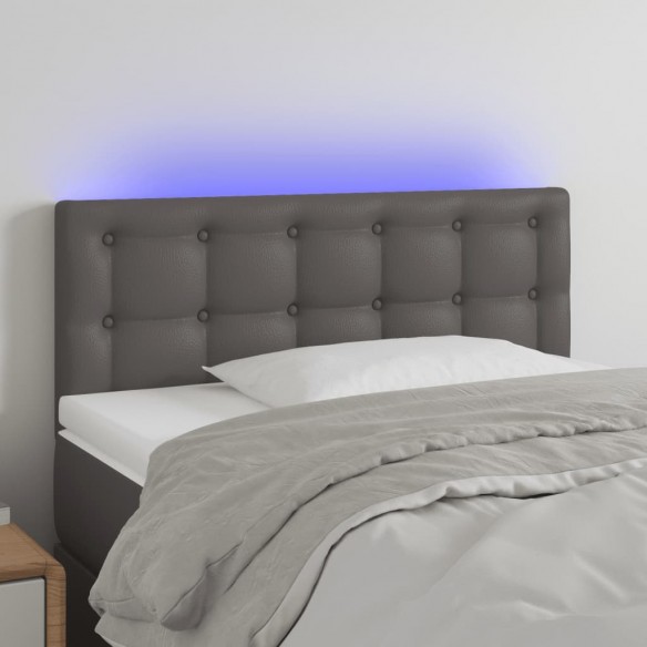 Tête de lit à LED Gris 100x5x78/88 cm Similicuir