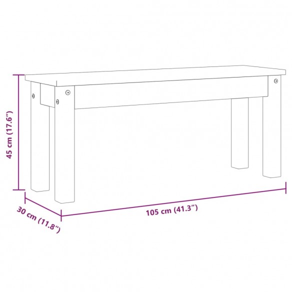 Banc à manger Panama 105x30x45 cm bois massif de pin Banc à manger Panama 105x30x45 cm bois massif de pin