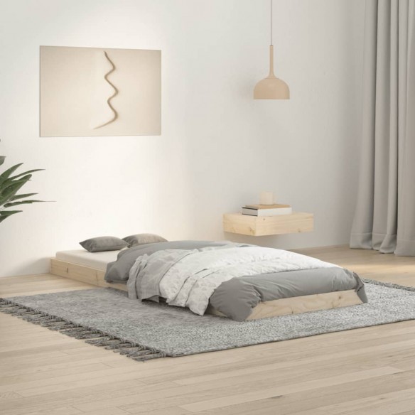 Lit 75x190 cm petit simple bois massif de pin