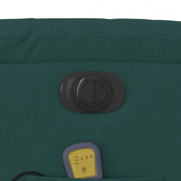 Fauteuil de massage inclinable électrique Vert foncé Tissu
