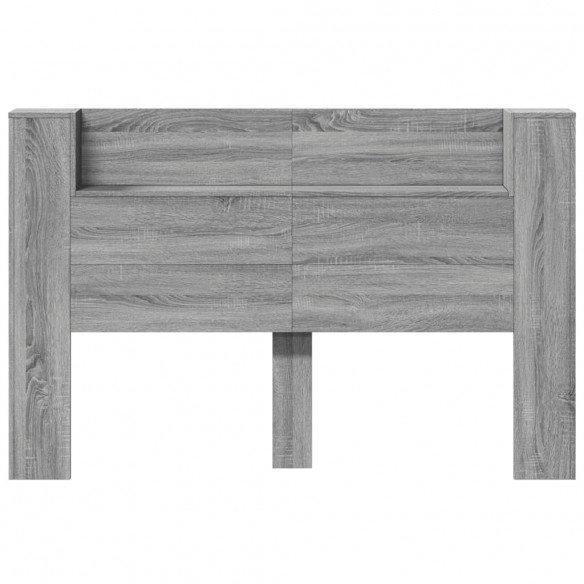 Armoire tête de lit avec LED sonoma gris 160x16,5x103,5 cm