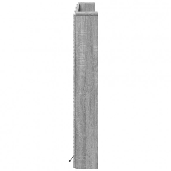 Armoire tête de lit avec LED sonoma gris 160x16,5x103,5 cm