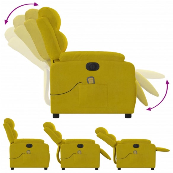 Fauteuil inclinable de massage électrique jaune velours