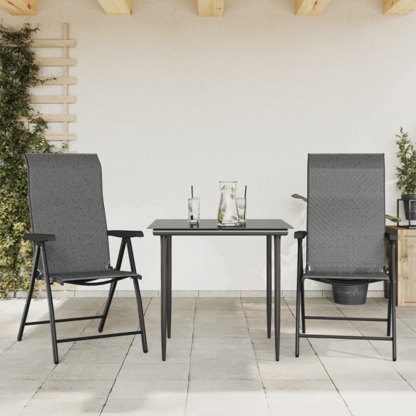 Chaises pliables de jardin 2 pcs gris résine tressée
