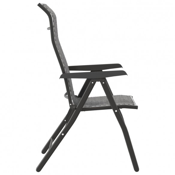 Chaises pliables de jardin 2 pcs gris résine tressée