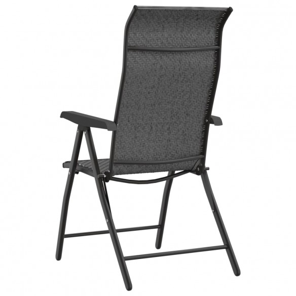 Chaises pliables de jardin 2 pcs gris résine tressée