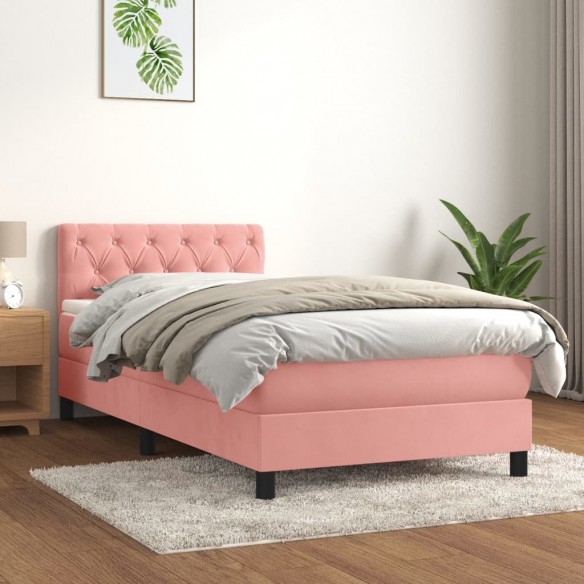 Lit et matelas Rose 80x200 cm Velours