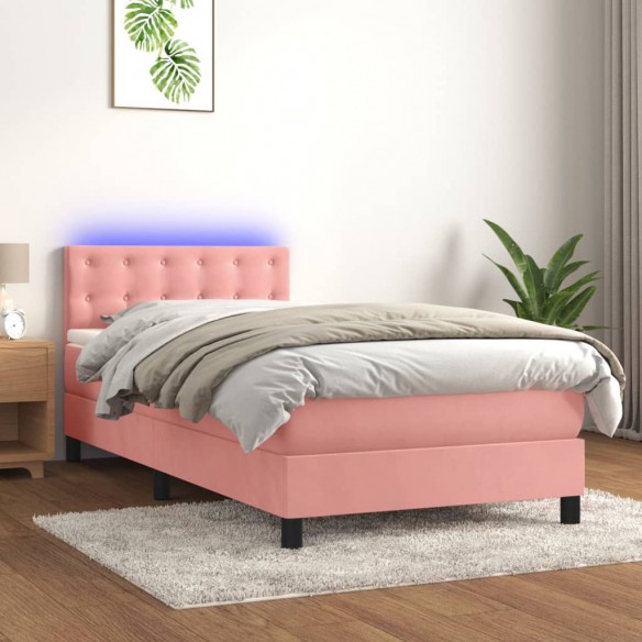 Lit avec matelas et LED Rose 80x200 cm